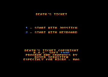 Death's Ticket (UK) (1990) [Micro Mag] screen shot title